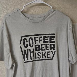 Goodfellow & Co, Coffee Beer Whiskey Graphic Design Short Sleeve T-Shirt,Size XL